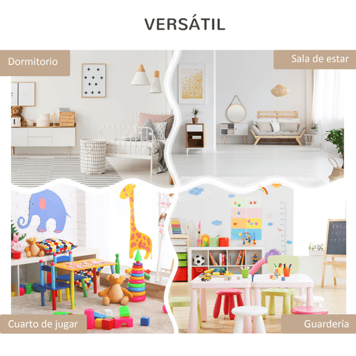 HOMCOM Estante de Brinquedos com 3 Compartimentos 2 Prateleiras e Gaveta Móvel com 4 Rodas Estante para Livros Infantil para Dormitório Infantil Sala de Jogos 60x29,9x90cm Cinza