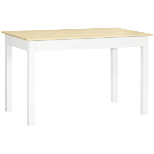 HOMCOM Mesa de jantar em madeira Mesa de cozinha rectangular para 4-6 pessoas Estilo moderno para sala de estar Carga 50 kg 119x70x75 cm Carvalho e branco HOMCOM Mesa de jantar em madeira Mesa de cozinha rectangular para 4-6 pessoas Estilo moderno para sala de estar Carga 50 kg 119x70x75 cm Carvalho e branco