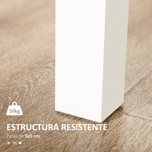 HOMCOM Mesa de jantar em madeira Mesa de cozinha rectangular para 4-6 pessoas Estilo moderno para sala de estar Carga 50 kg 119x70x75 cm Carvalho e branco HOMCOM Mesa de jantar em madeira Mesa de cozinha rectangular para 4-6 pessoas Estilo moderno para sala de estar Carga 50 kg 119x70x75 cm Carvalho e branco