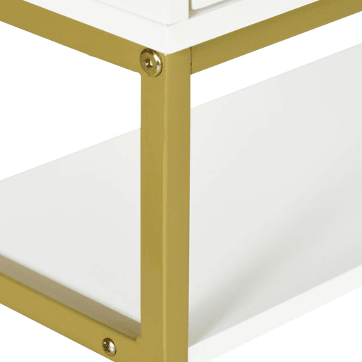 kleankin Armário de Parede Casa de Banho Armário Casa de Banho com Porta Prateleira Ajustável e Armazenamento Inferior para Corredor Cozinha Sala de Estar 60x20x51 cm Branco