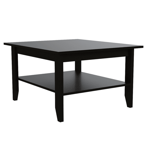 Tabela central essencial com prateleira, 80 cm a x 70 cm p x 45 cm An, Preto