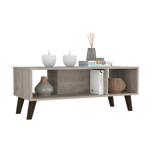 Tabela central de Cincinatti sem gavetas ou prateleiras, 40 cm a x 47 cm p x 101,1 cm An, Ash