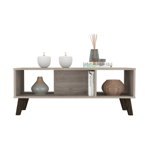 Tabela central de Cincinatti sem gavetas ou prateleiras, 40 cm a x 47 cm p x 101,1 cm An, Ash