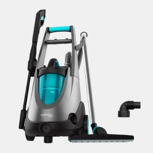 Cecotec Aspirador multifunções 4 em 1 que combina as funções de lavadora de alta pressão e aspirador de sólidos e líquidos com função de sopro. Pressão máxima de 120 bar e poder de sucção de até 15 kPa.