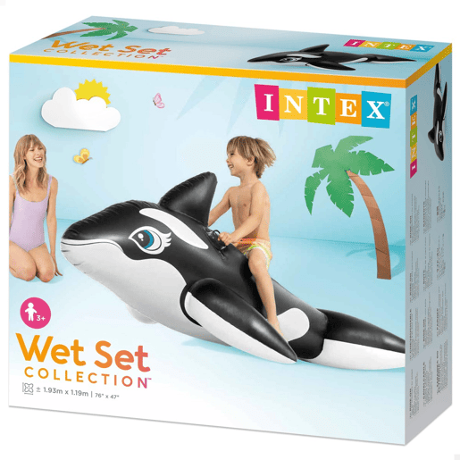 Baleia insuflável aquática INTEX + 2 asas - 193x119 cm