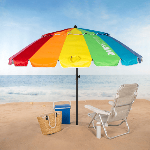 Guarda-chuva de praia corta-vento Ø220 cm multicor cmastro basculante Aktive