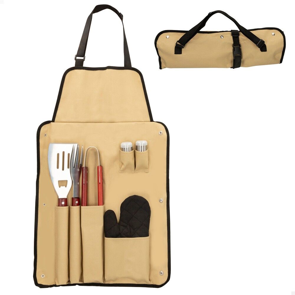 Set delantal c/6 accesorios barbacoa Aktive