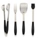 Set de 4 accesorios barbacoa Aktive Set de 4 accesorios barbacoa Aktive Negro