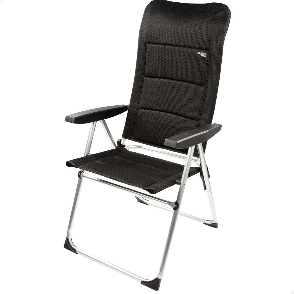 Silla plegable jardín acolchado Deluxe respaldo alto multiposición Aktive