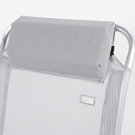 Cadeira de acampamento dobrável anti-roll e multiposição cinza com almofada Aktive