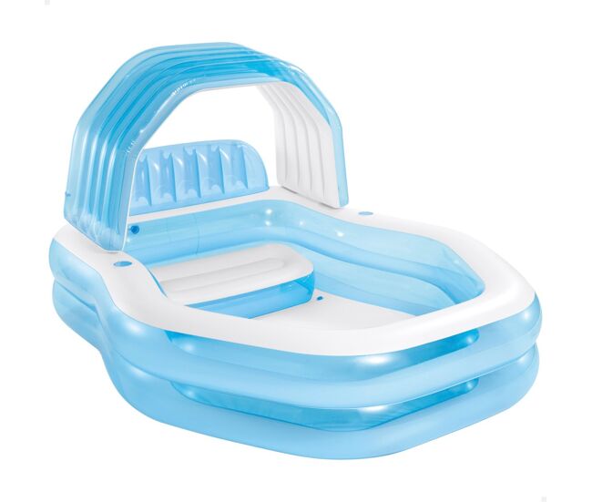 Piscina hinchable para niños azul c/sillón y toldo 229x191x135 cm intex