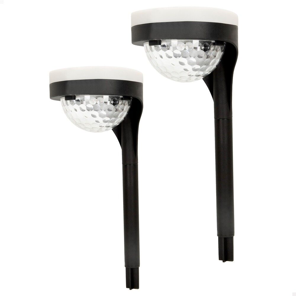 Pack 2 focos solares exterior luz LED doble c/baliza para jardín Aktive