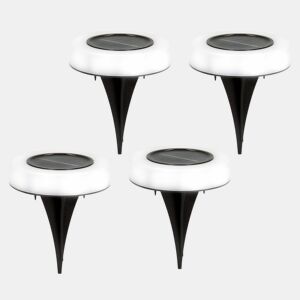 Pack 4 holofotes solares exteriores luz quente LED cfarol para jardim Aktive