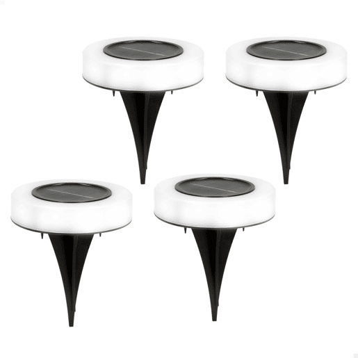 Pack 4 holofotes solares exteriores luz quente LED cfarol para jardim Aktive