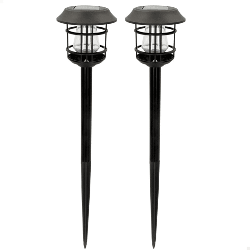 Pack de 2 holofotes solares exteriores com luz quente LED cestaca de jardim Aktive