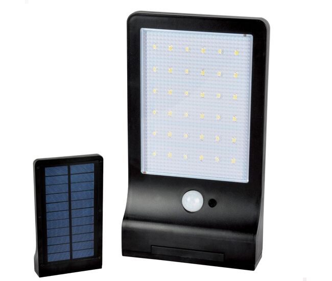Foco solar exterior luz led jardín c/sensor movimiento aktive