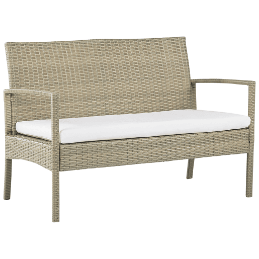 Conjunto de jardim em rattan com 4 lugares castanho claro MARSALA