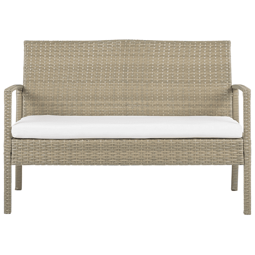 Conjunto de jardim em rattan com 4 lugares castanho claro MARSALA
