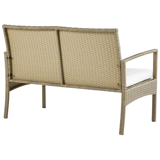 Conjunto de jardim em rattan com 4 lugares castanho claro MARSALA