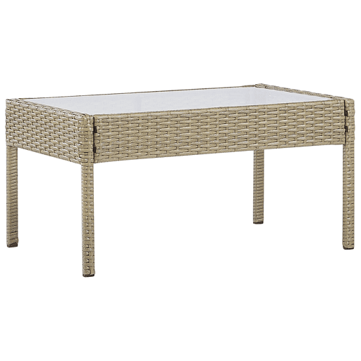 Conjunto de jardim em rattan com 4 lugares castanho claro MARSALA