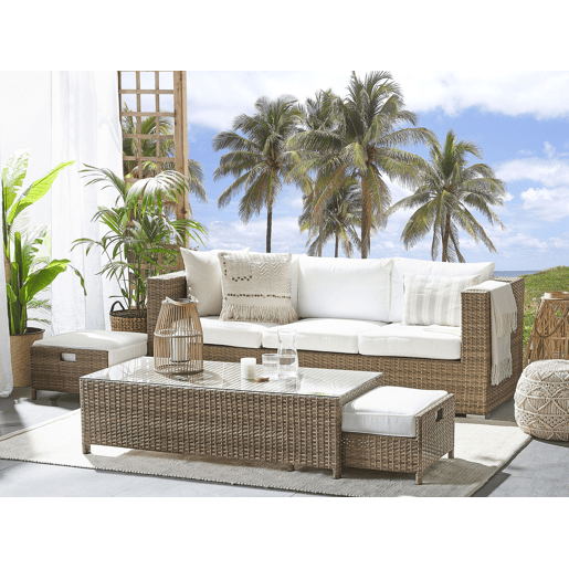Beliani Conjunto lounge Ratan sintético BELLUNO
