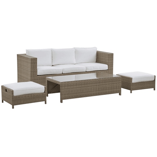 Beliani Conjunto lounge Ratan sintético BELLUNO