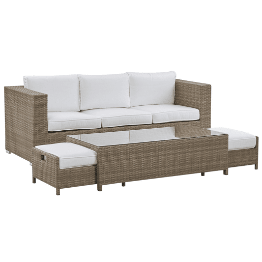 Beliani Conjunto lounge Ratan sintético BELLUNO