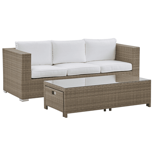 Beliani Conjunto lounge Ratan sintético BELLUNO