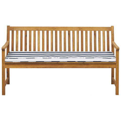 Bancos de jardim com almofadas VIVARA 160 cm Madeira de Acácia certificada Azul marinho