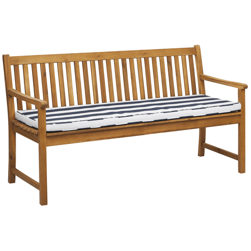 Bancos de jardim com almofadas VIVARA 160 cm Madeira de Acácia certificada Azul marinho