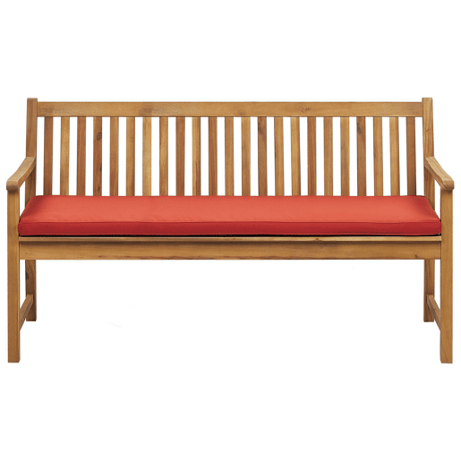 Bancos de jardim com almofadas VIVARA 160 cm Madeira de Acácia certificada Vermelho escuro
