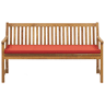 Bancos de jardim com almofadas VIVARA 160 cm Madeira de Acácia certificada Vermelho escuro