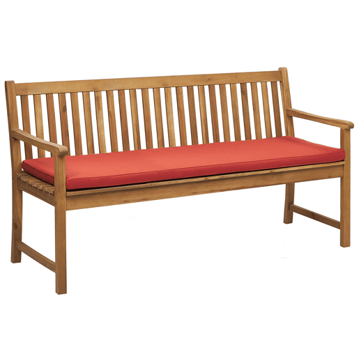 Bancos de jardim com almofadas VIVARA 160 cm Madeira de Acácia certificada Vermelho escuro