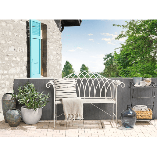Banco de jardim MILAZZO 130 cm Metal Branco