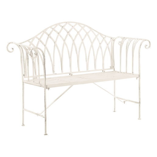 Banco de jardim MILAZZO 130 cm Metal Branco