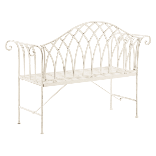 Banco de jardim MILAZZO 130 cm Metal Branco