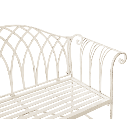 Banco de jardim MILAZZO 130 cm Metal Branco
