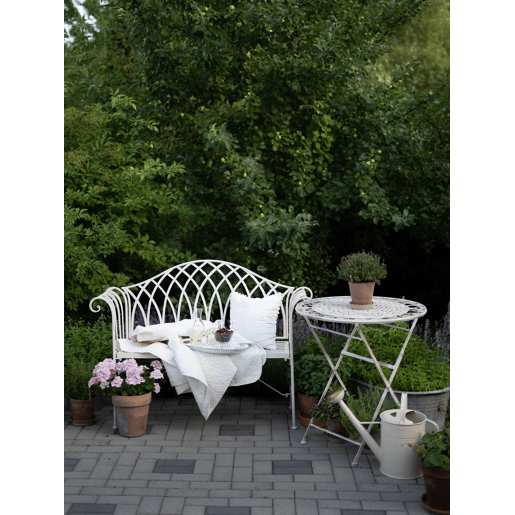 Banco de jardim MILAZZO 130 cm Metal Branco