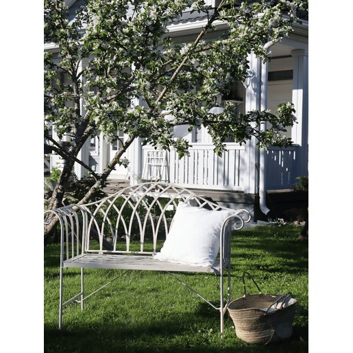 Banco de jardim MILAZZO 130 cm Metal Branco