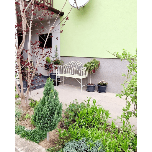 Banco de jardim MILAZZO 130 cm Metal Branco