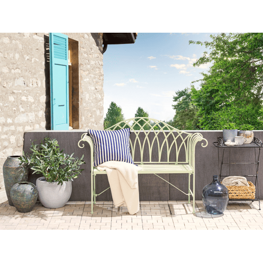 Banco de jardim MILAZZO 130 cm Metal Verde claro
