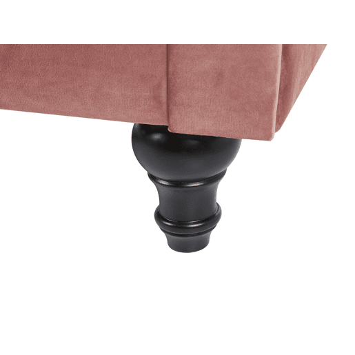Sofá CHESTERFIELD Veludo Rosa 3 lugares