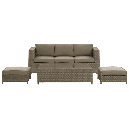 Beliani Conjunto lounge Ratan sintético BELLUNO