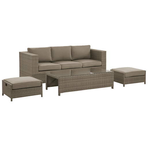 Beliani Conjunto lounge Ratan sintético BELLUNO