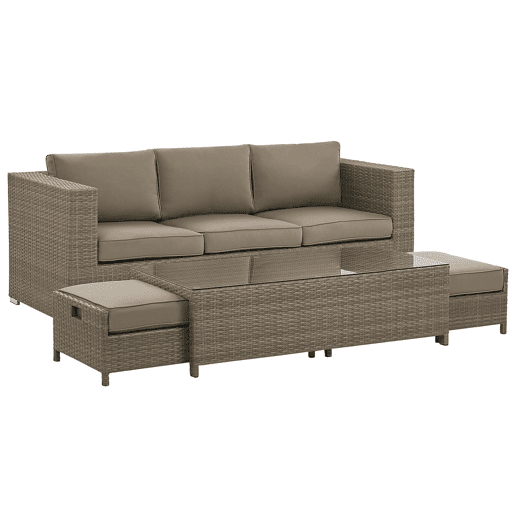 Beliani Conjunto lounge Ratan sintético BELLUNO