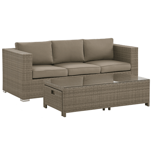 Beliani Conjunto lounge Ratan sintético BELLUNO