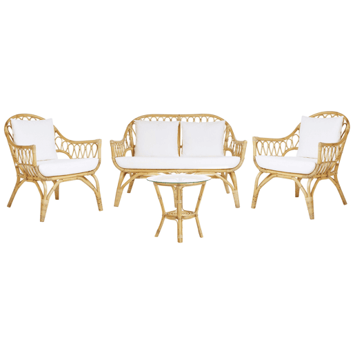 Conjunto de jardim com mesa 4 lugares SIBARI Rattan Natural