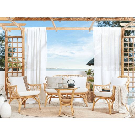 Conjunto de jardim com mesa 4 lugares SIBARI Rattan Natural