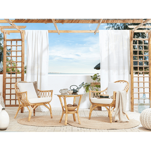 Conjunto de jardim com mesa 4 lugares SIBARI Rattan Natural