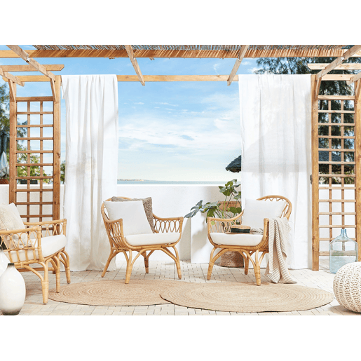 Conjunto de jardim com mesa 4 lugares SIBARI Rattan Natural